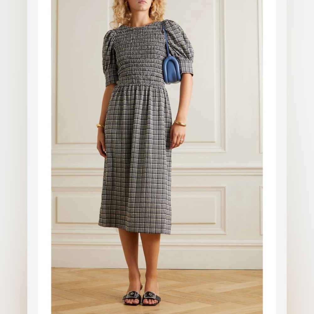 GANNI check-pattern maxi dress. Size 38 EU (6US)